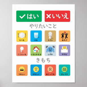 Japansk autism AAC PECS-pekmeddelande 01 Poster
