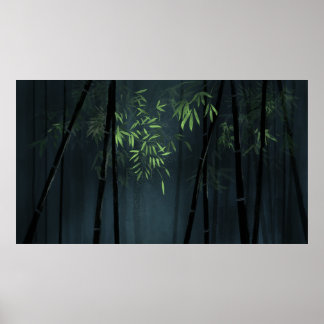 Japansk bamboo Forest Painting Poster