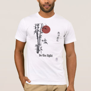 Japansk bambu röd sol minimalistisk konst t shirt