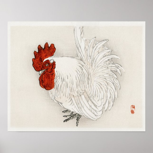 Japansk bantam by Kōno Bairei (1844-1895) Poster (Framsidan)