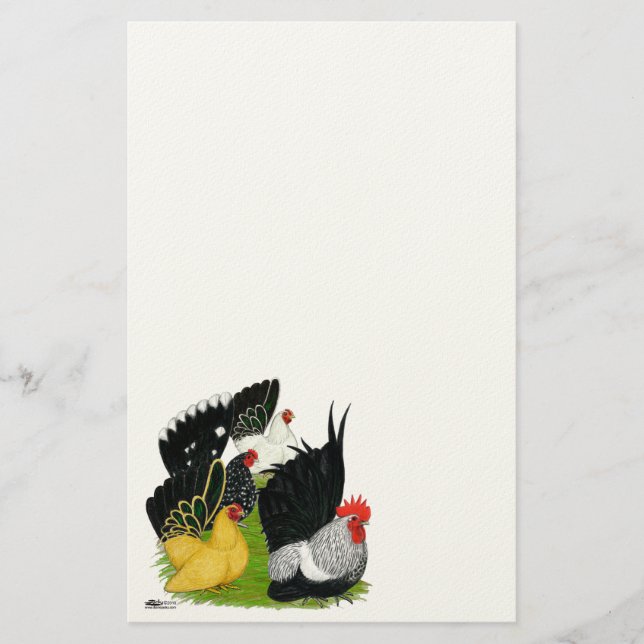 Japansk bantam-kvartetten brevpapper (Framsida)