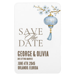 Japansk blå lykt bröllop Save the Date Magnet