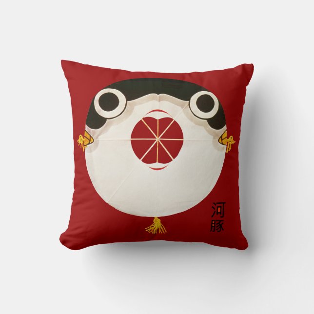 Japansk blåfisk kudde (Framsida)
