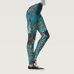 Japansk blåttsilkeKimono Leggings