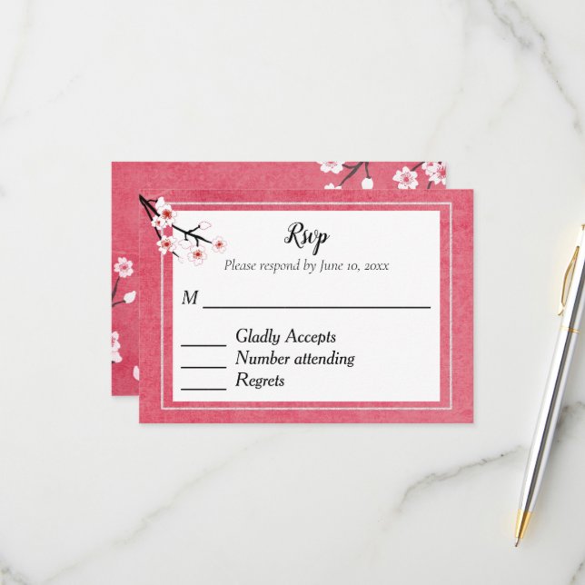 Japansk Blommar OSA Kort (Fram/Back In Situ)