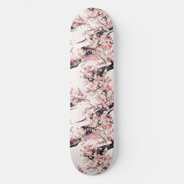 Japansk Blommar Skateboard (Framsida)