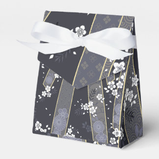 Japansk Blommigt Kimono Mönster Denim Presentaskar