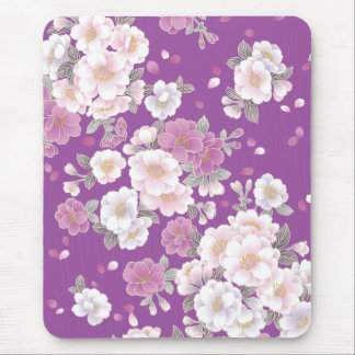 Japansk Blommigt Kimono Mönster Fine Art Musmatta