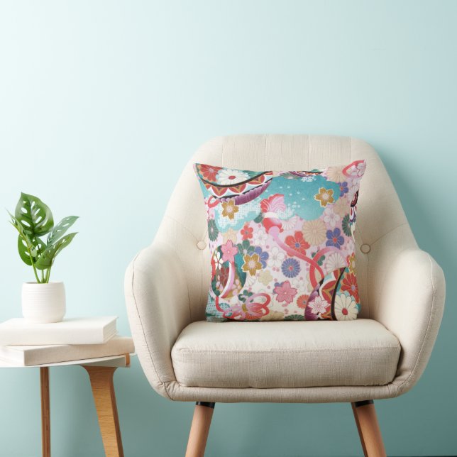 Japansk Blommigt över hela Dekorativ kudde Decor (Stol)