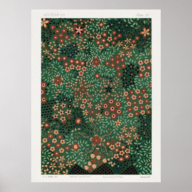 Japansk Blommigt Skriv ut Mönster från Section VII Poster (Framsidan)