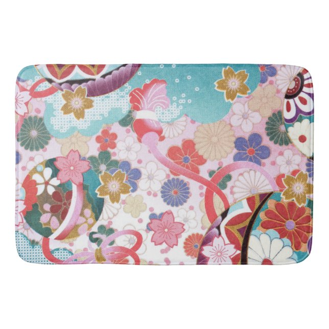 Japansk Blommigt Stor mjuk bath Mat Design Badrumsmatta (Framsidan)