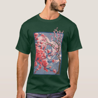 Japansk blomning Rosa Sakura Träd Cherry B T Shirt