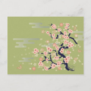 Japansk blomning vykort