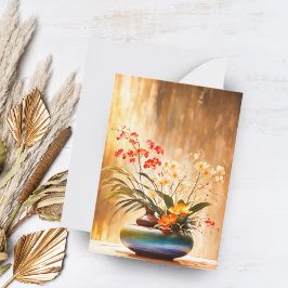 Japansk blomsterarrangemang Ikebana Anteckningskort