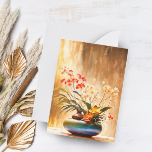 Japansk blomsterarrangemang Ikebana Anteckningskort