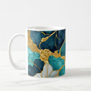 Japansk blomsterteal guld kaffemugg