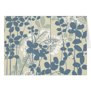 Japansk Blue Löv Flower Hälsningskort