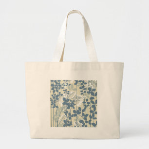 Japansk Blue Löv Flower Jumbo Tygkasse