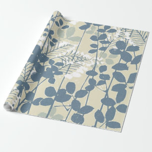 Japansk Blue Löv Flower Presentpapper
