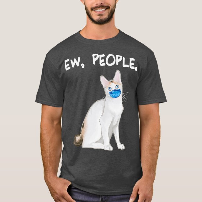 Japansk Bobtail Ew People Funny Cat Wearing T Shirt (Framsida)