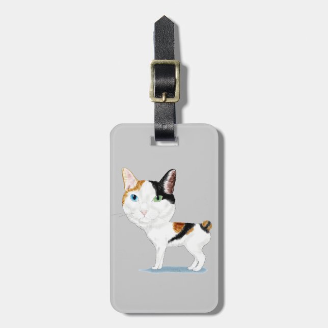 Japansk Bobtail karikatyr Bagagebricka (Vertikal Framsida)
