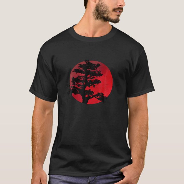 Japansk Bonsai Träd T Shirt Japansk tradition Gr (Framsida)