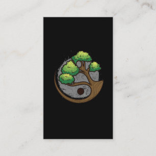 Japansk Bonsai Träd Yin Yang Zen Art Buddhism Visitkort