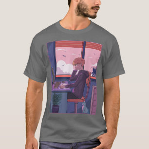 Japansk Boy Study Anime Manga Graphic Japan T Shirt