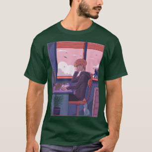 Japansk Boy Study Anime Manga Graphic Japan T Shirt