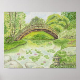 Japansk Bridge-grafik Poster