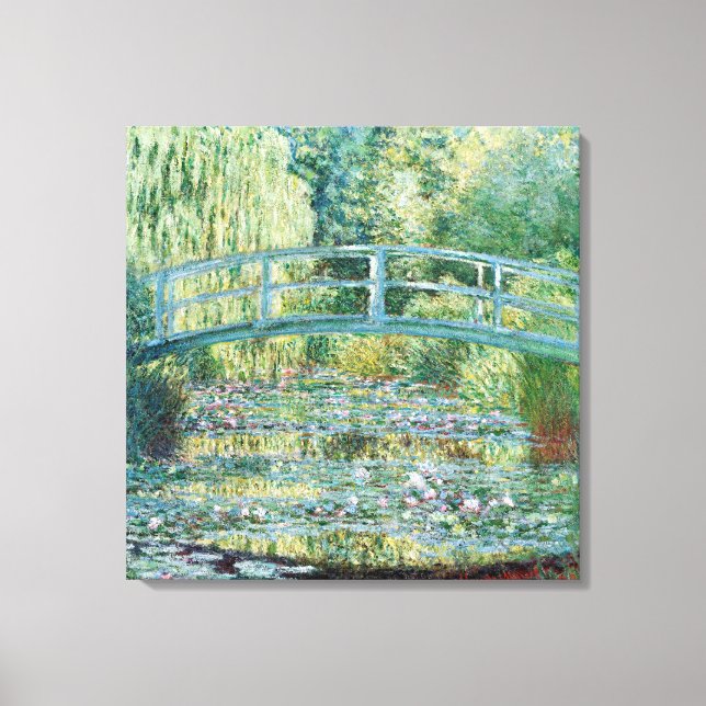Japansk Bridge Monet Garden Painting Canvastryck (Framsida)