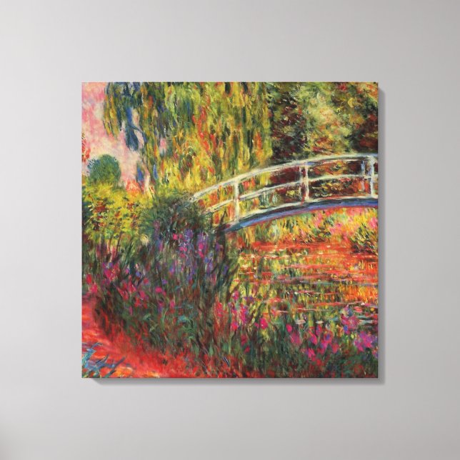 Japansk Bridge Vatten Lily Pond av Claude Monet Canvastryck (Framsida)