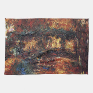 Japansk Bro av Claude Monet, Vintage Fine Art Kökshandduk