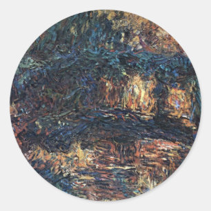 Japansk bro av Claude Monet, Vintage Fine Art Runt Klistermärke
