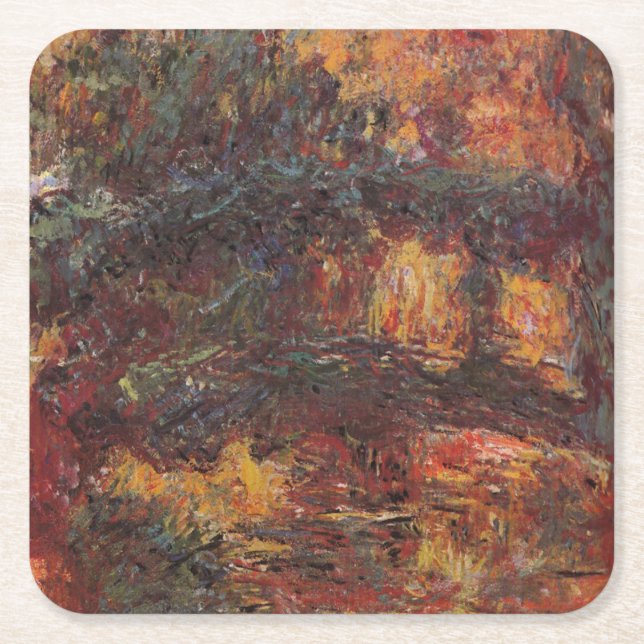 Japansk bro - Claude Monet - c1920 Underlägg Papper Kvadrat (Framsidan)