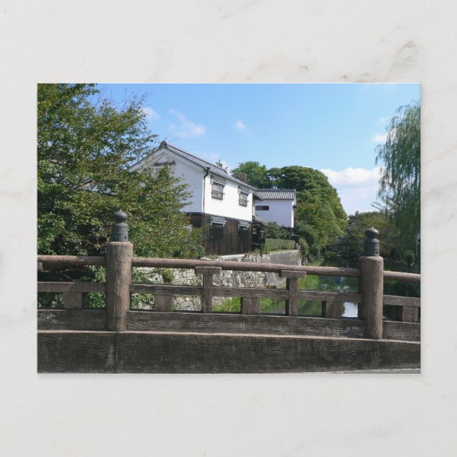 Japansk brygga av trä vykort (Framsida)