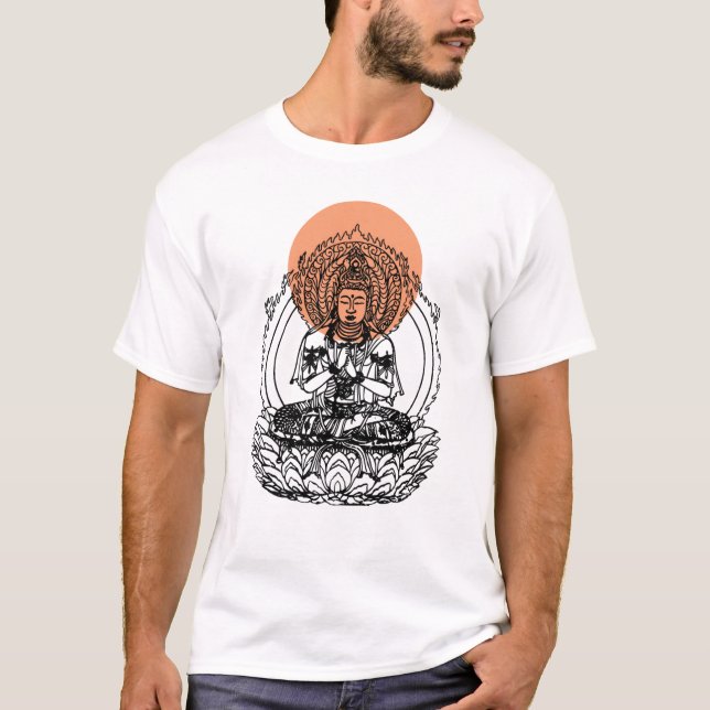 Japansk Buddha BodhisattvaTshirt T Shirt (Framsida)