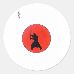 Japansk bushido Way Warrior Runt Klistermärke