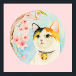 Japansk Calico Cat Watercolor Painting, pop Art Poster<br><div class="desc">Detta är en vattenfärgad illustration av en kalicokatt som tittar upp på och njuter av körsbärsblommarna. "Hanami" är en japansk tradition där människor firar och party under körsbärsblåset i blommar träd när de är i fullt. Utformning av kattälskare.</div>