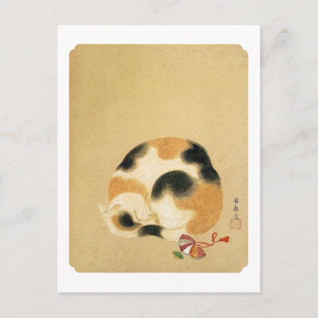 Japansk Calicokatt, Hanabusa Itchō Vykort (Framsida)