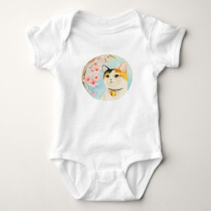 Japansk Calicokatt och körsbärsröd T Shirt