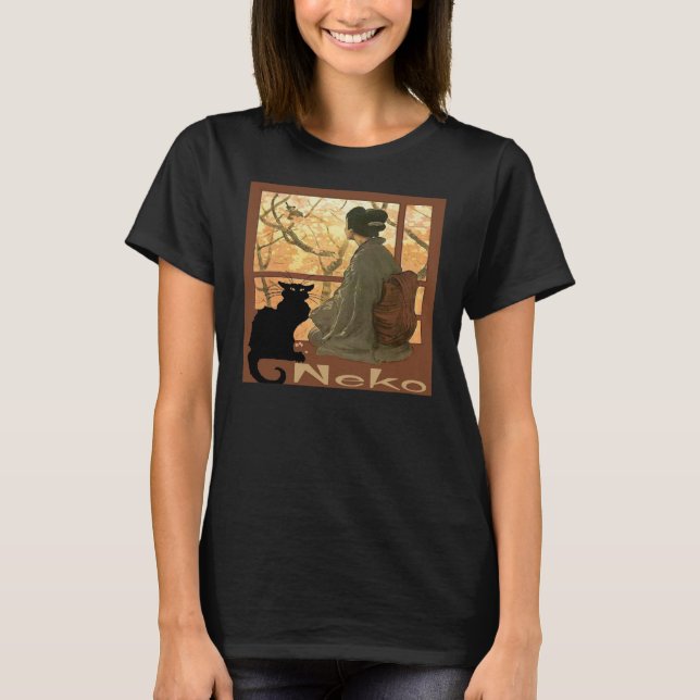 Japansk Cat Neko T-shirt (Framsida)