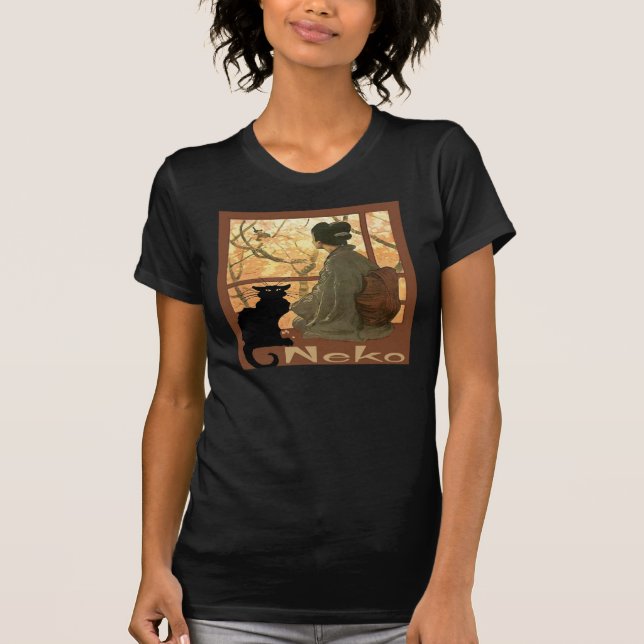 Japansk Cat Neko Tee (Framsida)