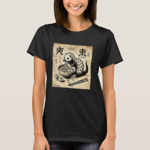 Japansk Cave Art Noodles Älskare Wildlife Ferret R T Shirt