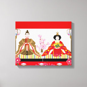 Japansk charm ∣ hina dockor - firande av flickor canvastryck