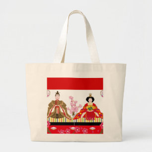Japansk charm ∣ hina dockor - firande av flickor jumbo tygkasse