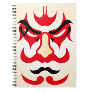 Japansk charm ∣ Traditional Kabuki Theater Makeup Anteckningsbok