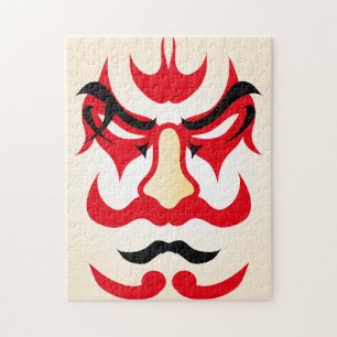 Japansk charm ∣ Traditional Kabuki Theater Makeup Pussel