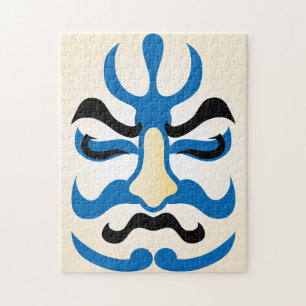 Japansk charm ∣ Traditional Kabuki Theater Makeup Pussel