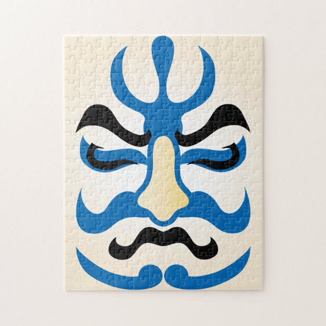 Japansk charm ∣ Traditional Kabuki Theater Makeup Pussel (Vertikal)
